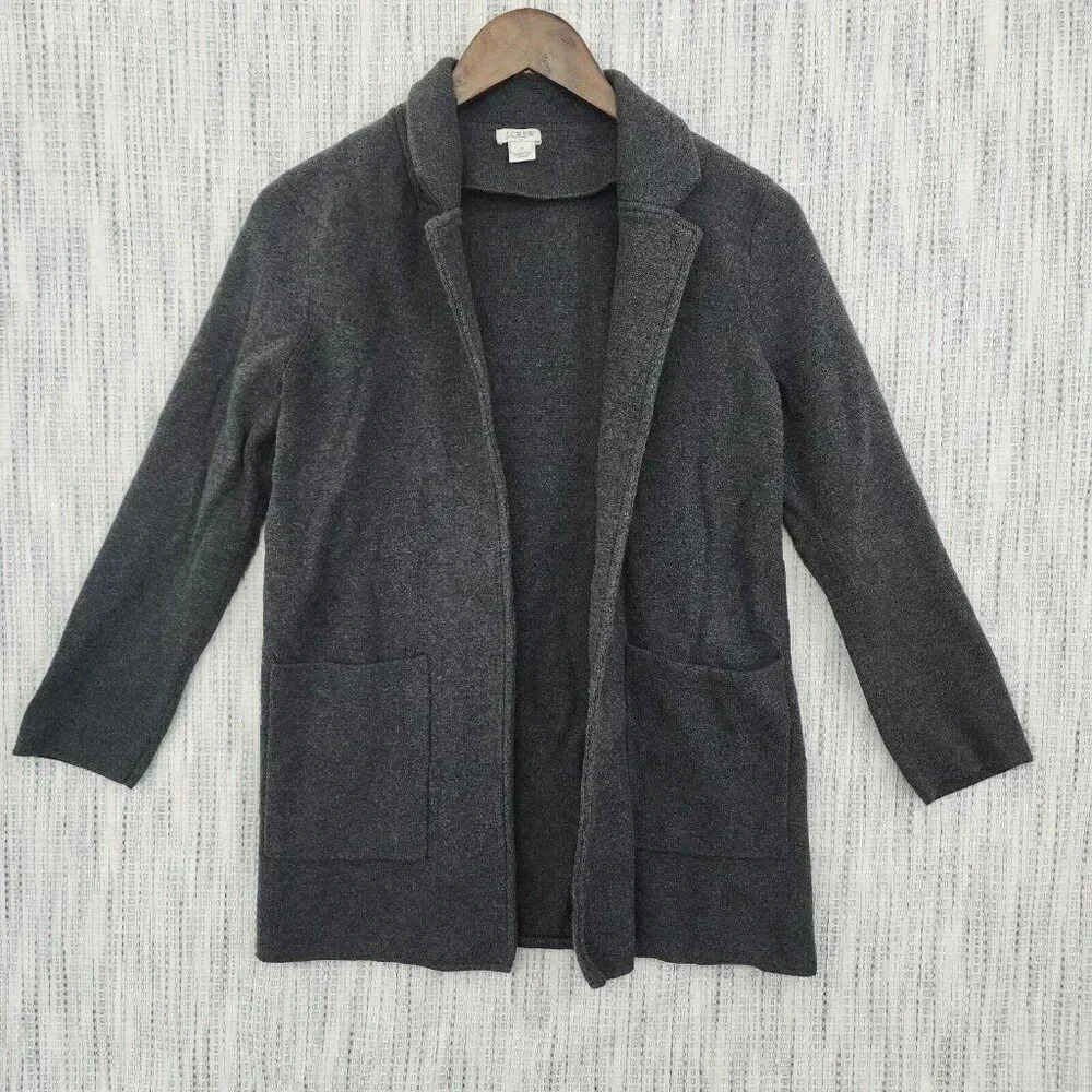Women's Cardigan Sweater Size M J. Crew Open front Gray